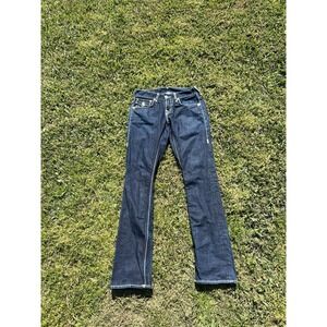 True Religion Women's Ricky Big T Jeans Size 28 Dark Blue Denim